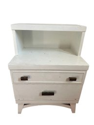 White Nightstand W/ Metal Accent Knobs