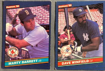 1986 Donruss Marty Barett, Dave Windfield #294, #248 Lot Of 2