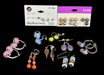 Lot Of Dangle And Studded Earrings - Set Of 18