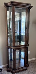 Beautiful Glass Panel And Wood Curio