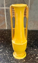 Beautiful Yellow And Gold Trimmed Shawnee Pottery Vase