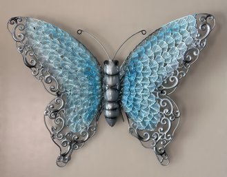 Blue Ombre Butterfly Metal Wall Decor 1 Of 2