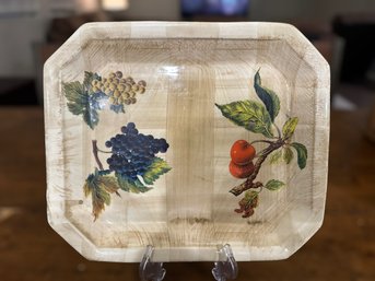 Ceramica Due Torri Fruit Pattern Octagonal Serving Platter Made In Italy