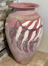Unique Large Pottery Floor Vase 1 Of 2