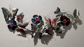 Beautiful Butterflies And Bloom Metal Wall Decor