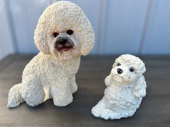 Bichon Frise & White Poodle Sculptures