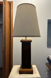 Pedestal Table Lamp With Wood Base