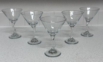 Unique Z Stem Martini Glasses - Set Of 6