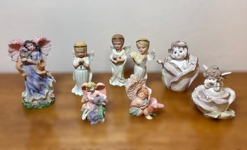 Home Interiors Angels, Angel Fairy Babies, And Pastel Ceramic Angels - Set Of 8