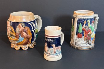 Great Assortment Of German Stein Mugs - Set Of 3