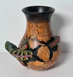 Unique Handcrafted Reptile Pottery Vase