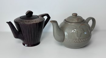 Vintage MCM Pottery Teapots - Set Of 2