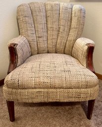 Vintage Upholstered  Wooden Armchair