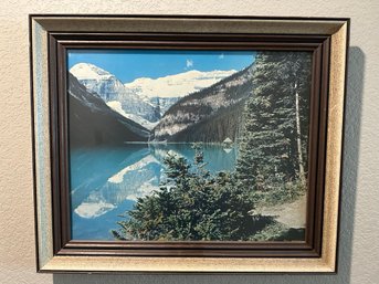 Framed Snow Capped Mountain Picture Print
