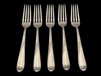 Reed And Barton Sterling Silver Dinner Forks Wheat Collection