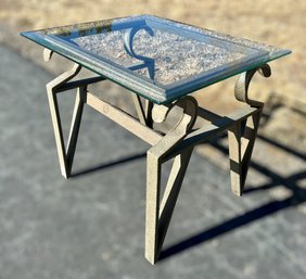Glass Top Metal Side Table