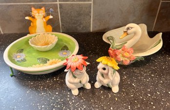 Assortment Of Decorative Spring Time Dishes