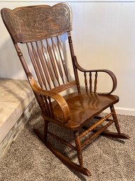 Beautiful Wood Carved Rocking Chair