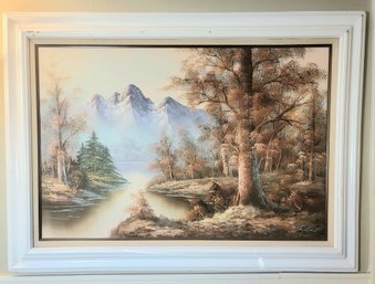 Scenic Autumn  Oil Painting On Cavas With A Custom Frame.  By F. Stephen