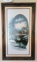 Original Vintage Cabin In The Woods Oil Painting By Nathan.