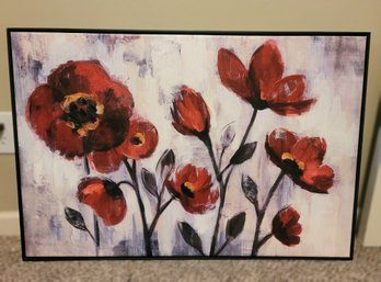 Floral Simplicity Painting On An Oversized Wood Framed Canvas
