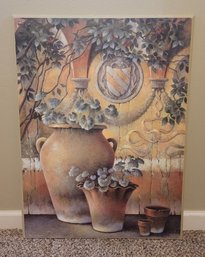 Beautiful Antique Vases With Ivy Wall Painting