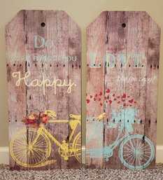 Wall Art, Do What Makes You Happy And Love The Journey. Lot Of 2