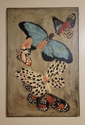 Beautiful Oversized Butterfly Wall Art With Blue And Spotted Butterflies