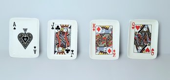 Deck Of Cards Candy And Appetizer Dishes. Lot Of 4