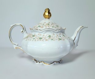 Mitterteich Bavaria Lady Patricia Green Rosebuds And Gold Embellishments Teapot