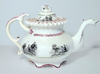 Exquisite Vintage Lusterware Teapot With Dragon Designed Spout