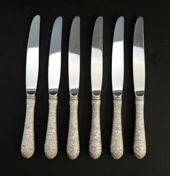Stainless Steel And Sterling Silver Alvin Sterling Butter Knives- Set Of 6