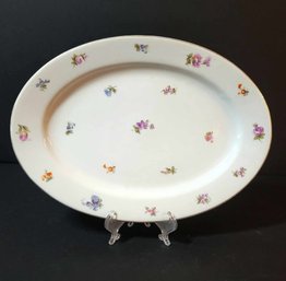 Gorgeous Floral Bavaria China Serving Platter With Gold Rim