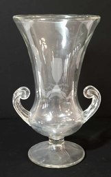 Beautiful Clear Glass Floral Vase With Decorative Handles