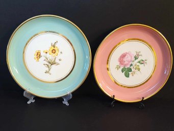 Exquisite Hyalyn Porcelain Plates With Gold Trim - Set Of 2