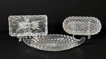 Glass Side Dish Platters- Set Of 3