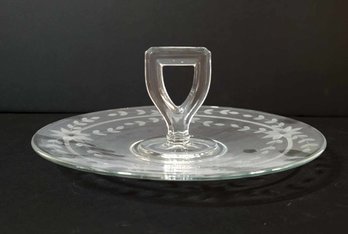Decorative Cut Glass Dessert Platter
