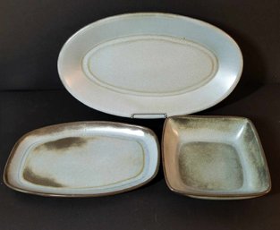 Vintage Frankoma Pottery Serving Platters - Set Of 3