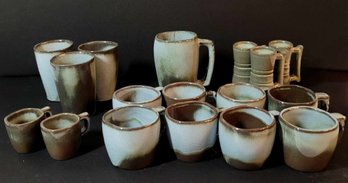 Vintage Frankoma Pottery Cup Set- Set Of 17