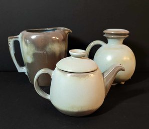 Antique Frankoma Pottery Tea Set- Set Of 3