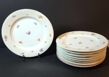 Floral Vintage Bavaria China Dinner Plate Set - Set Of 8