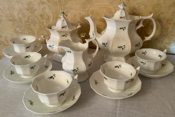 14-piece Tea Set Including: Teapot With Lid, Creamer, Sugar Bowl, With Lids, 6 Saucers, 5 Cups.
