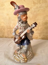 Wong Lee Porcelain Monkey  Band Musician With Guitar