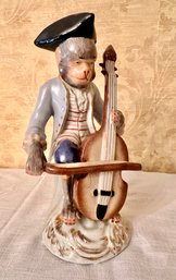 Wong Lee Porcelain Monkey  Band Musician With Cello.