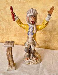 Wong Lee Porcelain Monkey Conductor With Musical Stand