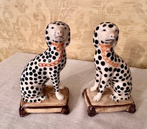 Pair Of Porcelain Dalmatian Dogs