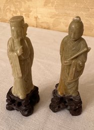 Pair Of Jade Asian-style Monks