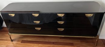 John Widdicomb Mid-Century Modern Black Lacquered Dresser