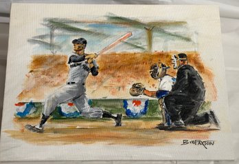 Acrylic Of Joe DiMaggio At The 1940's Game By Bill Paxton