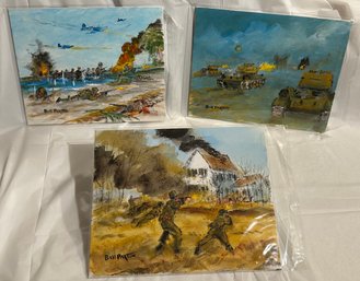 Bill Paxton, Acrylic Paintings, WWII Battles